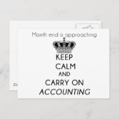 Keep Calm and Carry On Accounting Postcard (Front/Back)
