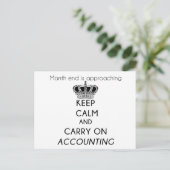 Keep Calm and Carry On Accounting Postcard (Standing Front)