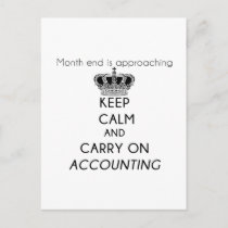 Keep Calm and Carry On Accounting Postcard