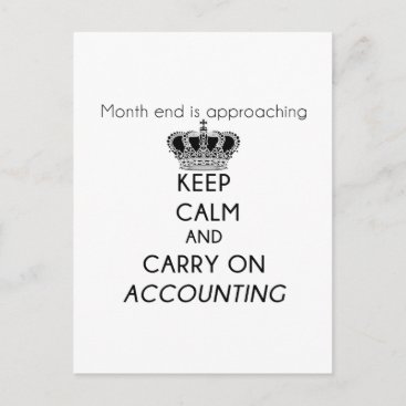 Keep Calm and Carry On Accounting Postcard