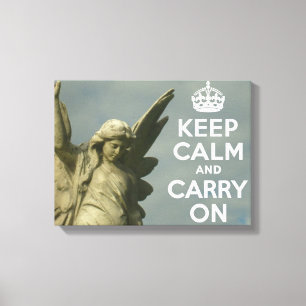 Keep Calm and Carry On Angel Canvas Print