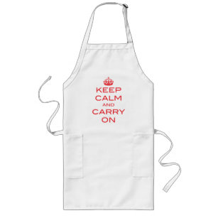 Keep Calm and Carry On Apron - Red