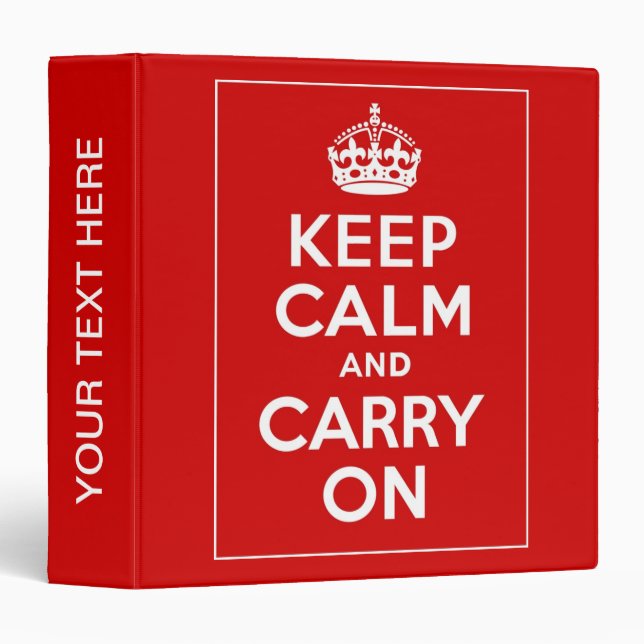 Keep Calm And Carry On Binder (Front/Spine)