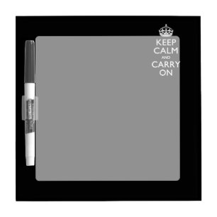 KEEP CALM AND CARRY ON Black Decor Dry-Erase Board