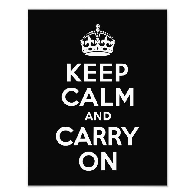 Keep Calm and Carry On Black Photo (Front)