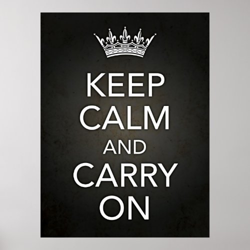 Keep Calm and Carry On Black Print