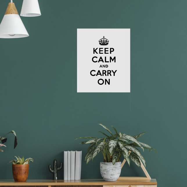 Keep Calm and Carry On Black Text Poster | Zazzle