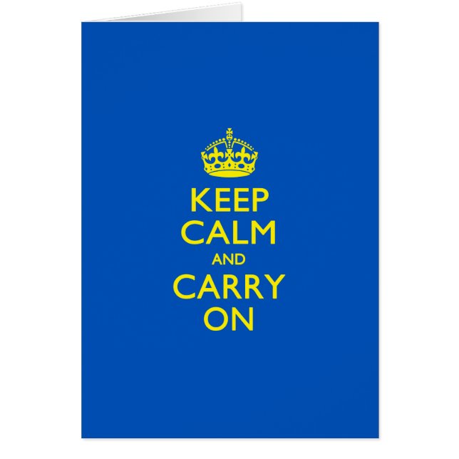 KEEP CALM AND CARRY ON Blue Cards (Front)