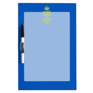 KEEP CALM AND CARRY ON Blue Dry-Erase Board