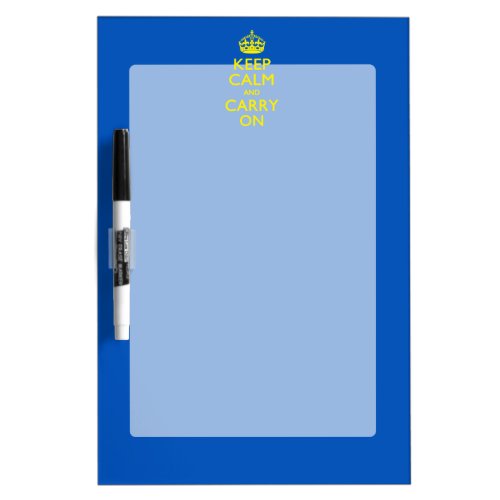 KEEP CALM AND CARRY ON Blue Dry_Erase Board