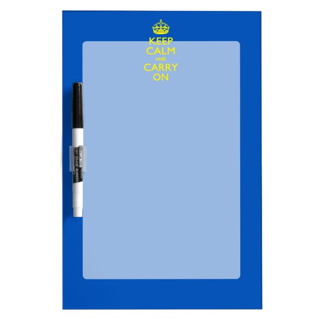 KEEP CALM AND CARRY ON Blue Dry-Erase Board (Front)