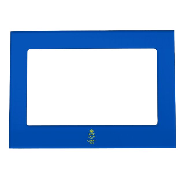KEEP CALM AND CARRY ON Blue Magnetic Picture Frame (Front)