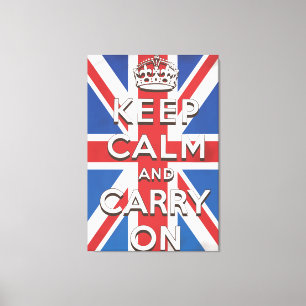 Keep Calm and Carry On British Flag Canvas Print