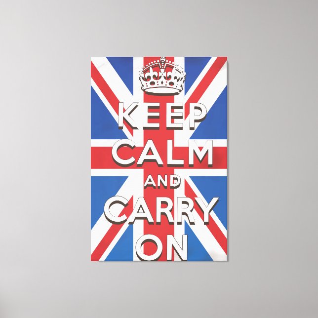 Keep Calm and Carry On British Flag Canvas Print (Front)