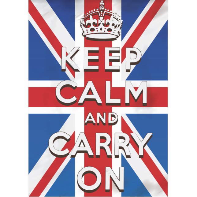 Keep Calm and Carry On British Flag Statuette (Front)