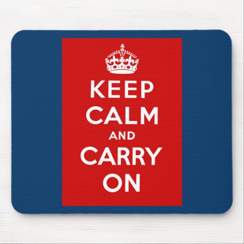 Keep Calm and Carry On British Poster on T shirts Mouse Pad