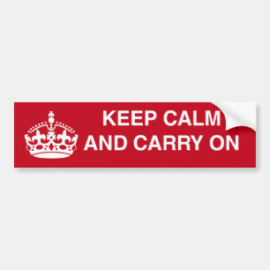 Keep Calm And Carry On Bumper Sticker
