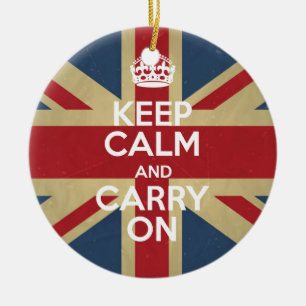Keep Calm And Carry On Ceramic Ornament