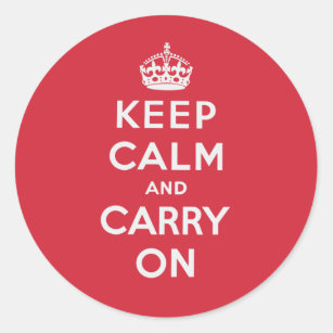Keep Calm And Carry On Classic Round Sticker