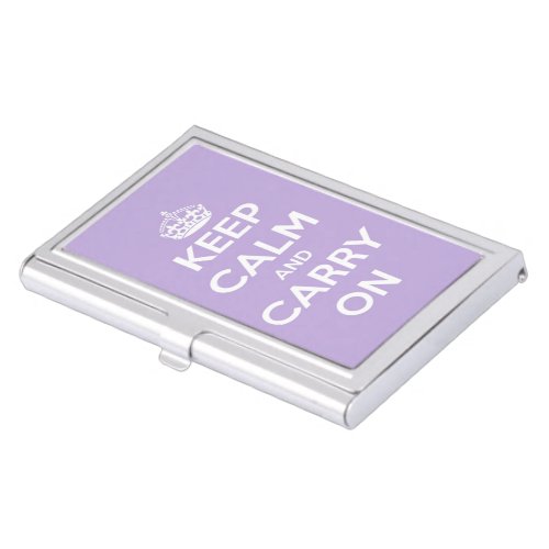 Keep Calm and Carry On Cottage Lavender Business Card Holder
