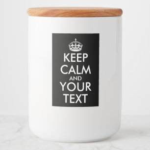 Keep Calm and Carry On - Create Your Own Food Label