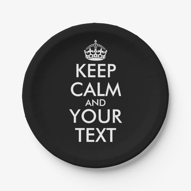 Keep Calm and Carry On - Create Your Own Paper Plates (Front)