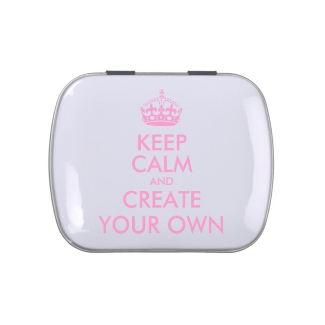 Keep Calm and Carry On Create Your Own | Pink Candy Tin (Top)