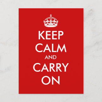 "Keep Calm and Carry On" - Create your own! Postcard