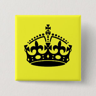Keep Calm and Carry On Crown Button