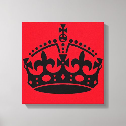 Keep Calm and Carry On Crown Canvas Print