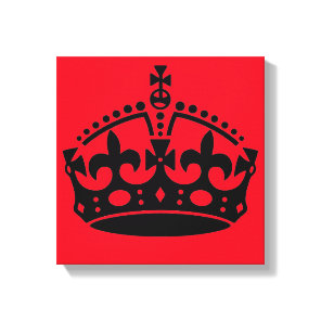 Keep Calm and Carry On Crown Canvas Print