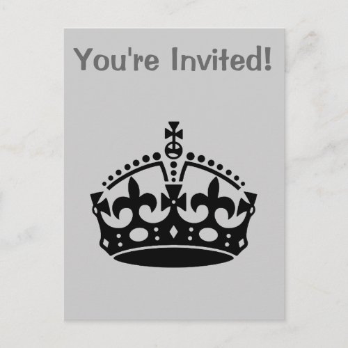 Keep Calm and Carry On Crown Invitation Postcard