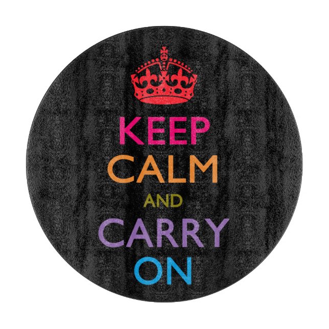 KEEP CALM AND CARRY ON CUTTING BOARD (Front)