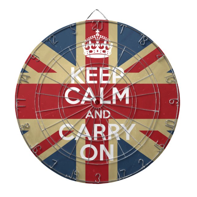 Keep Calm And Carry On Dart Board (Front)