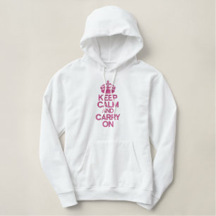 KEEP CALM AND CARRY ON embroidered APPAREL Hoodie
