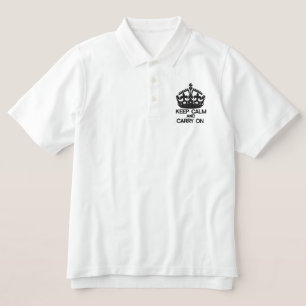 KEEP CALM AND CARRY ON embroidered APPAREL Polo Shirt