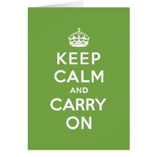 Keep Calm and Carry On Emerald Green Cards (Front)