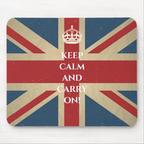 Keep Calm and Carry On England Mouse Pads