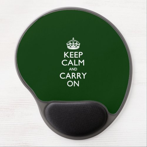 KEEP CALM AND CARRY ON Forest Green Gel Mouse Pad