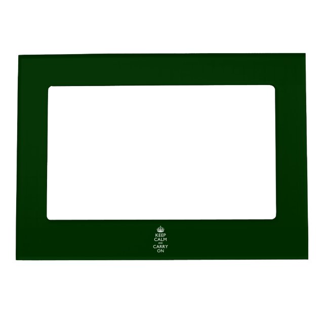 KEEP CALM AND CARRY ON Forest Green Magnetic Photo Frame (Front)