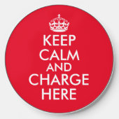 Keep calm and carry on funny custom wireless charger (Front)