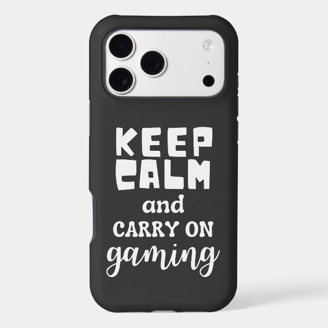 Keep Calm And Carry On Gaming Dark Gray White Case-Mate iPhone Case (Back)