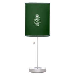KEEP CALM AND CARRY ON Green Table Lamp