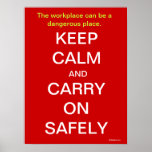Keep Calm And Carry On Health And Safety Sign at Zazzle