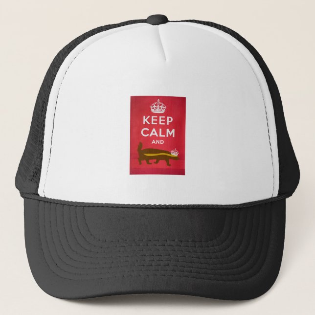 Keep Calm and Carry On Honey Badger Trucker Hat (Front)