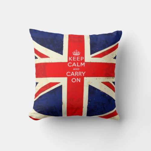 KEEP CALM AND Carry ON Inspirational Quote Throw Pillow