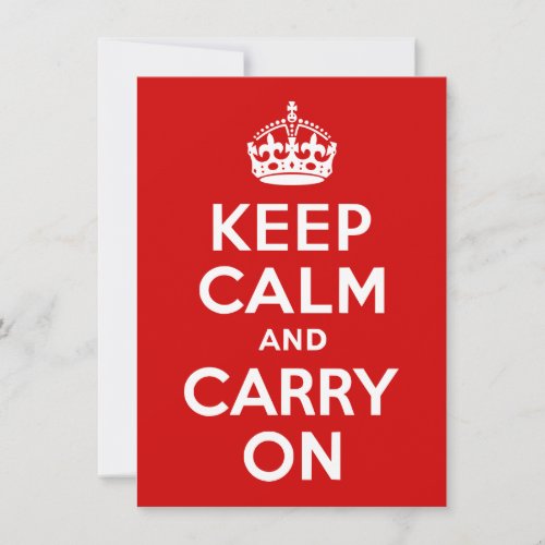 Keep Calm and Carry On Invitation