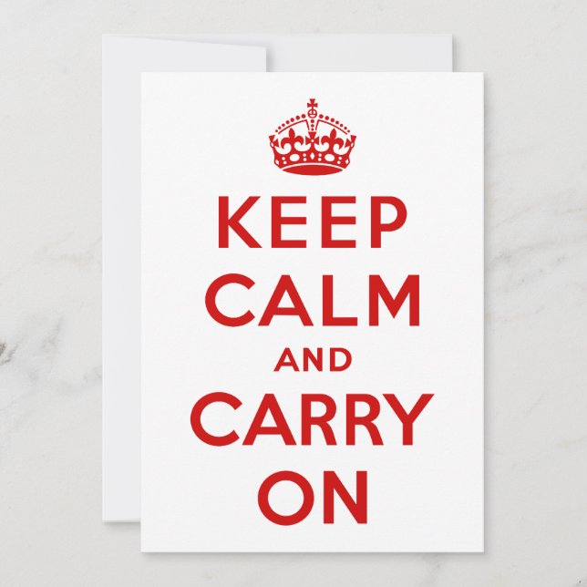 Keep Calm and Carry On Invitation (Front)
