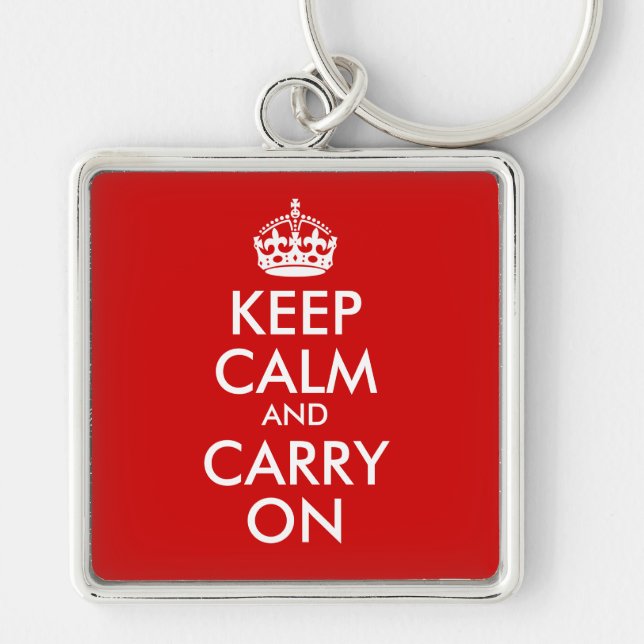 Keep Calm and Carry On Keychain (Front)