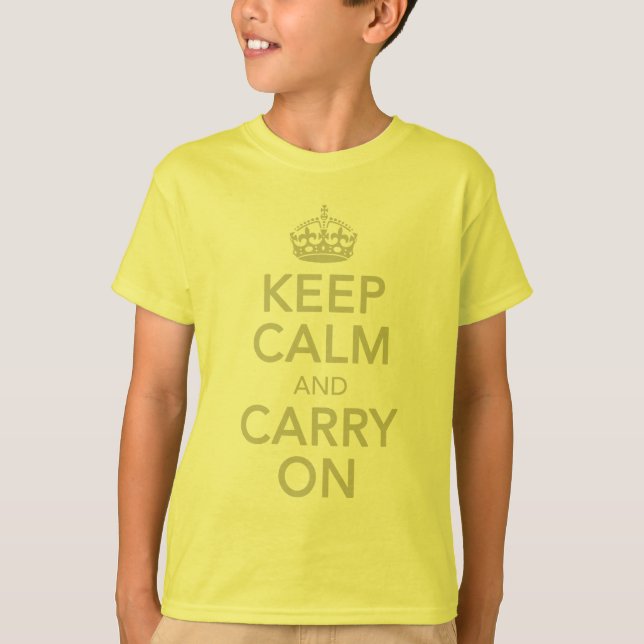 Keep Calm And Carry On Kids T-Shirt (Front)